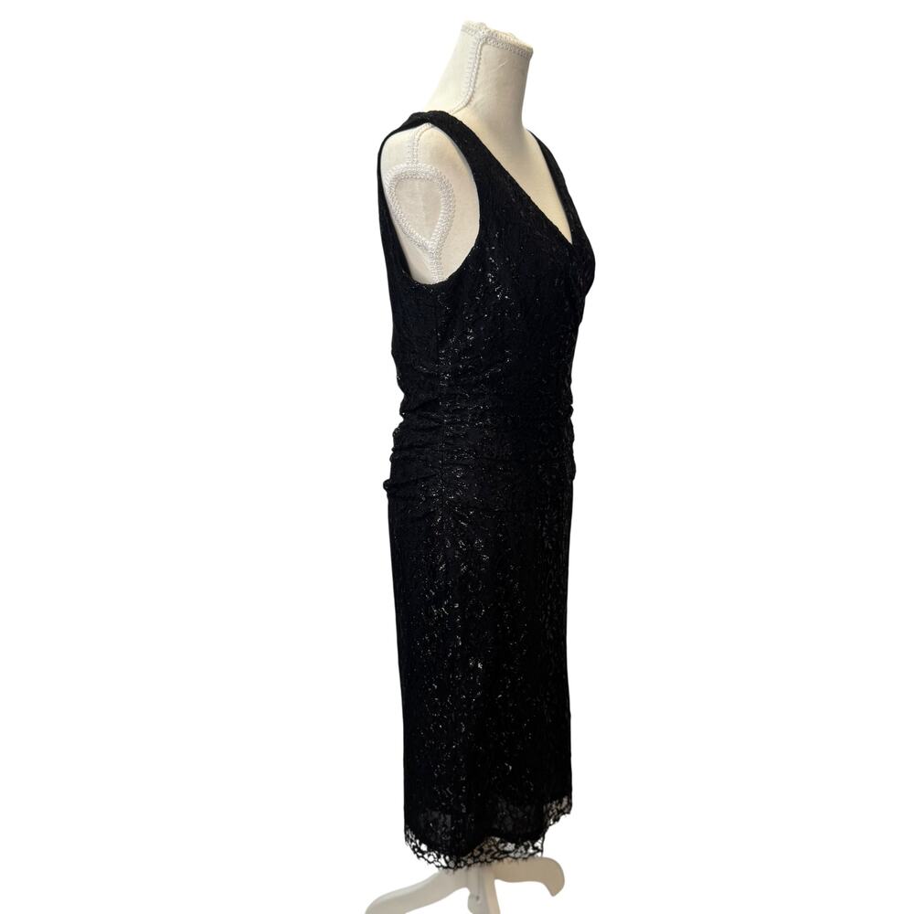Lauren Ralph Lauren Black Lace Dress Women’s 10 Evening Occasion Event Wedding - Picture 7 of 16
